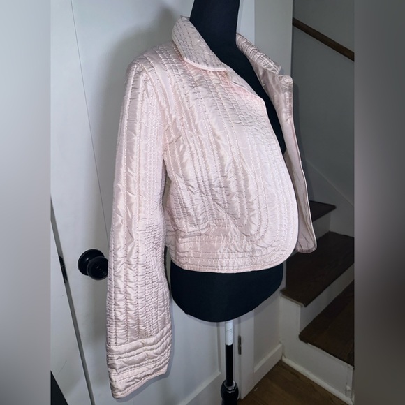 VINTAGE 100% Silk Quilted Pink Women's Jacket - Picture 4 of 10